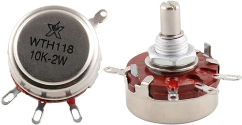 Einstellbarer Widerstand, 2 STÜCKE WTH118 2 W 1 A Potentiometer 1 K 2,2 K 4,7 K 10 K 22 K 47 K 100 K 470 K 1 M WTH118-1A Einzelkreis-Kohleschicht-Potentiometer-Kit(500K Ohm) von RVJCMCDC