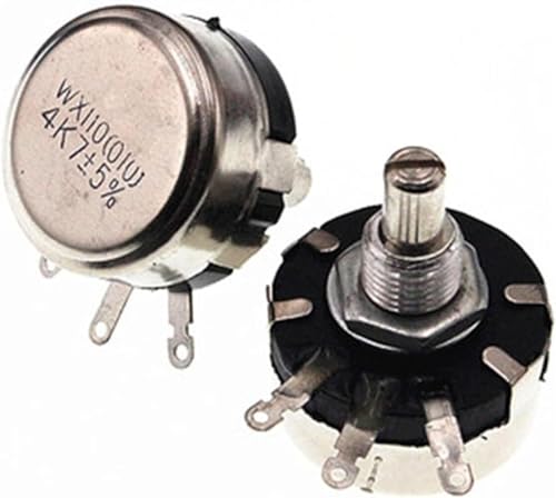 Einstellbarer Widerstand, 2 STÜCKE WX110 1 W Einzelumdrehungs-Drahtpotentiometer 100R 220R 470R 1 K 2 K2 3 K3 4 K7 6 K8 10 K 22 K Ohm 6 mm Schaftpotentiometer(100 Ohm) von RVJCMCDC