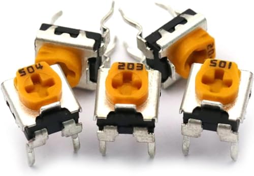 Einstellbarer Widerstand, 5 STÜCKE WH06-2 Potentiometer 100R 200R 500R 1K 2K 5K 10K 20K 50K 100K 200K 1M Single-Turn-Pot Variable Dimmerschalter Widerstände(500 Ohm) von RVJCMCDC