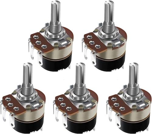 Einstellbarer Widerstand, 5 STÜCKE WH138 Potentiometer Eingängige Drehpotentiometer aus Kohleschicht 5 K/10 K/20 K/22 K/50 K/100 K/250 K/500 K Ohm Variable Widerstände(100K Ohm) von RVJCMCDC