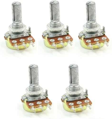 Einstellbarer Widerstand, 5 STÜCKE WH148 Potentiometer 1K 2K 5K 10K 20K 50K 100K 500K 1M 3-poliger 20-mm-Wellen-Linearkegel-Drehpotentiometer mit variablem Widerstand(1K Ohm) von RVJCMCDC