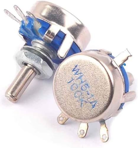 Einstellbarer Widerstand, 5 STÜCKE WH5-1A Potentiometer 470R 1K 10K 47K 4K7 100K 470K 220K 1K5 22K 1M Ohm 3-Terminals Rundschaft-Drehkegelpotentiometer(470 Ohm) von RVJCMCDC