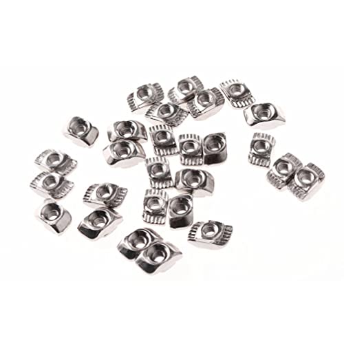 T-Nutenstein, T-Nutenschrauben, 100 Stück verschiebbare T-Nutensteine M3 M4 M5 for T-Nutenstein-Hammerkopf der Serie 20, Einsteckmutter, Verbinder, Aluminium-Extrusionsprofil, Hammerkopf(M3) von RVJCMCDC