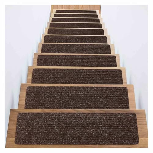RVOWTAGL Treppen Teppich, 15er-Packung 20 x 76 cm Treppenstufen, Waschbar Treppenmatten Selbstklebend für Treppen, Garagen, Terrassen RVOWTAGL Treppen Teppich, 15er-Packung 20 x 76 cm Treppenstufen, Waschbar Treppenmatten Selbstklebend für Treppen, Garagen, Terrassen von RVOWTAGL