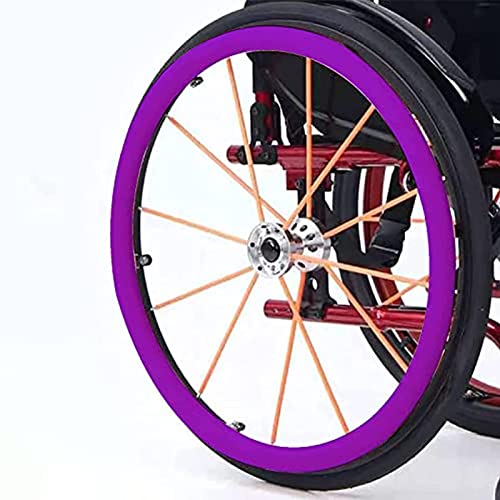 RVUEM Greifreifen Abdeckungen FüR RollstüHle, 1 Paar rutschfeste Rollstuhl Handschubabdeckung, Rollstuhl Hinterradabdeckung, Zur Verbesserung Von Grip Und Traktion,Lila,24inch von RVUEM