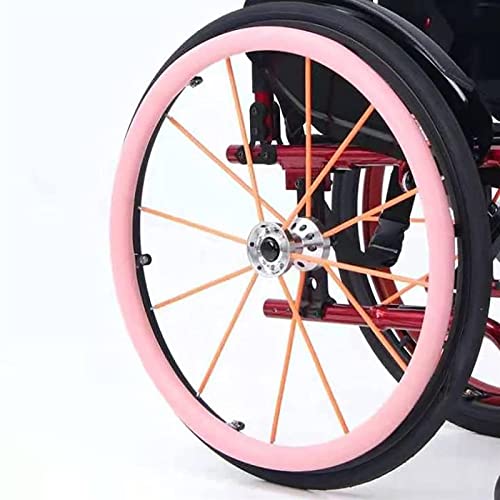 RVUEM GreifreifenüBerzüGe Aus Silikon FüR Rollstuhlfahrer, Rollstuhl Hinterradabdeckung, rutschfeste, VerschleißFeste Handschubabdeckung, Zur Verbesserung Von Grip Und Traktion,Rosa,24inch von RVUEM