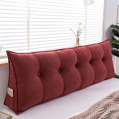 RVUEM Lesekissen, Dreieckiges Kopfteil Kissen, RüCkenlehnen Kissen Zum Lesen, Keil Daybed Kissen, Polsterkissen Mit ReißVerschluss Abnehmbarer Bezug, FüR Tatami Sofa Schlafzimmer,B,100 * 50 * 20cm von RVUEM