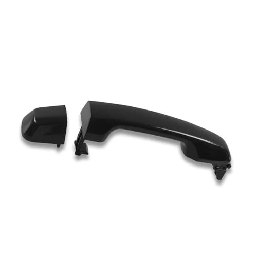 RVVJFHMSH 2 Stück hintere linke und rechte Türaußengriffabdeckung, Schwarz/Silber, kompatibel mit Toyota Prado Landcruiser 2010–2017, Außentürgriff 69211–60090(1x Rear Primed Black) von RVVJFHMSH