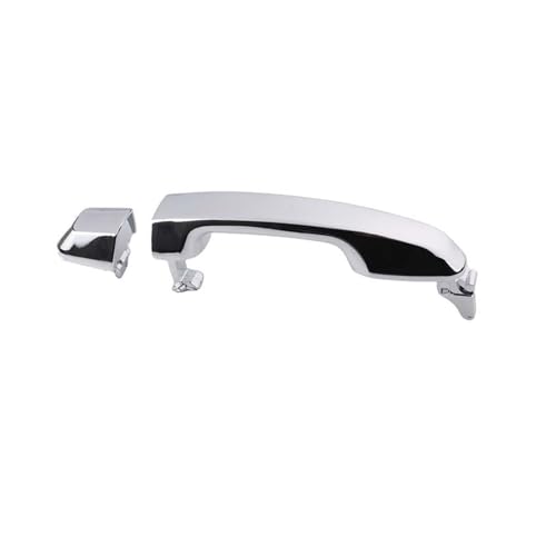 RVVJFHMSH 2 Stück hintere linke und rechte Türaußengriffabdeckung, Schwarz/Silber, kompatibel mit Toyota Prado Landcruiser 2010–2017, Außentürgriff 69211–60090(1xRear ChromeSilver) von RVVJFHMSH