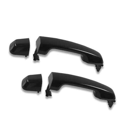 RVVJFHMSH 2 Stück hintere linke und rechte Türaußengriffabdeckung, Schwarz/Silber, kompatibel mit Toyota Prado Landcruiser 2010–2017, Außentürgriff 69211–60090(2x Rear Primed Black) von RVVJFHMSH