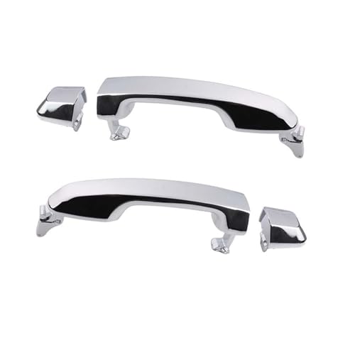 RVVJFHMSH 2 Stück hintere linke und rechte Türaußengriffabdeckung, Schwarz/Silber, kompatibel mit Toyota Prado Landcruiser 2010–2017, Außentürgriff 69211–60090(2xRear ChromeSilver) von RVVJFHMSH