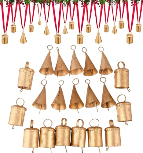Vintage handgefertigte rustikale RW Hängende Glocken Set von 20 – Mix Kegel und zylindrische Harmonie Glöckchen für Festliche Weihnachtsdekoration Vintage handgefertigte rustikale RW Hängende Glocken Set von 20 – Mix Kegel und zylindrische Harmonie Glöckchen für Festliche Weihnachtsdekoration von RW REPLICA WAREHOUSE
