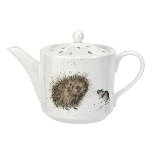 RW WN4090-XT Royal Worcester Wrendale Designs China One Pint Teekanne Igel und Maus, Keramik, Weiß von RW