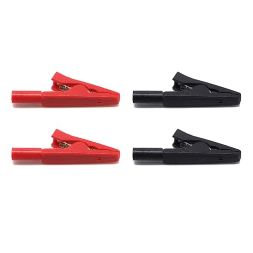 4pcs Hohe Leitfähigkeit Alligatoren Clip Mit Isolierung Und 2mm Bananenstopfen Für Sichere Verbindung Easy Handling & Speicher Tragbare Testklemmen von RWAJZAX