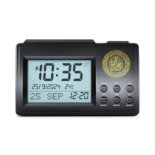 Azan Time Crawing Uhr mit LCD-Display, Gebetsalarm und Schlummerfunktion, elektronischer Gebetstimer, moderne Heimtischuhr von RWAJZAX