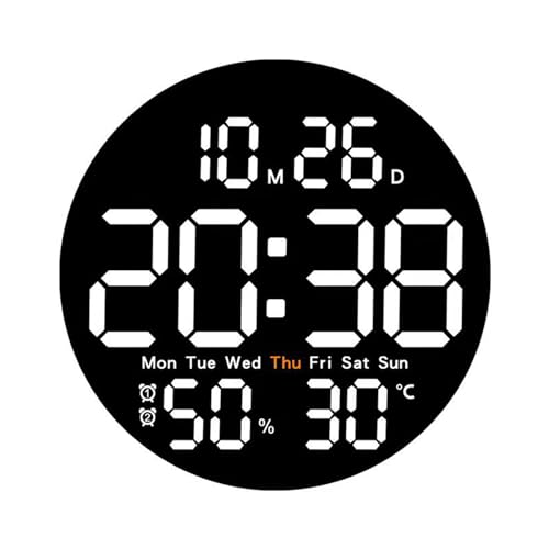 Moderner LED-Wecker mit Fernbedienung, 25,4 cm (10 Zoll), klare digitale Wanduhr von RWAJZAX