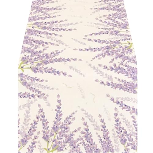RWAJZAX Lavendel Tischdecke Spring Tisch Läufer Küche Esstisch Dekoration Für Hochzeitsfeiern Versorgung 13x71inch Rechtecke Tischdecke von RWAJZAX