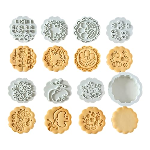 Set mit 8 Ausstechformen in Lebensmittelqualität, Blumenform, Dessertzubehör zum Backen von Keksen von RWAJZAX