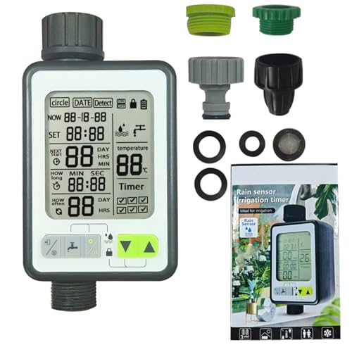 Wassertimer mit automatischem Regensensor, Schlauch-Timer für Garten, Grün, Haus mit Wasserregler zur Bewässerung von Pflanzen von RWAJZAX