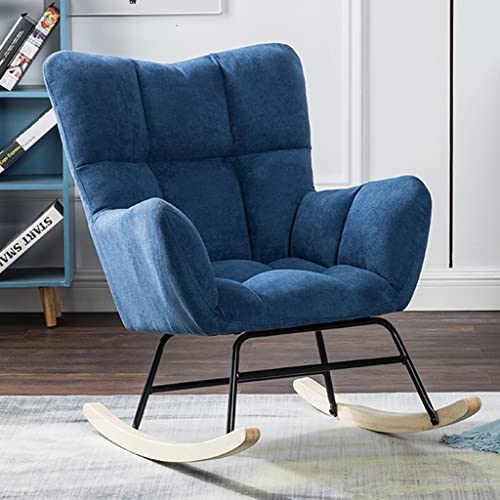 RWCCCRW 29.5 ""*21,6 "" "32.2" "Moderner Metall -gepolstertes Schaukelstuhl mit Rückenlehne Sessel, Home Einfacher Einzelbalkon -Schaukelstuhl von RWCCCRW