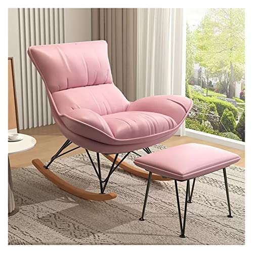 RWCCCRW Sun Loungers, Segelflugzeug rockiger Sessel Moderner Akzent Wohnzimmerstuhl Rocker Stuhl mit massivem Waldbasi von RWCCCRW