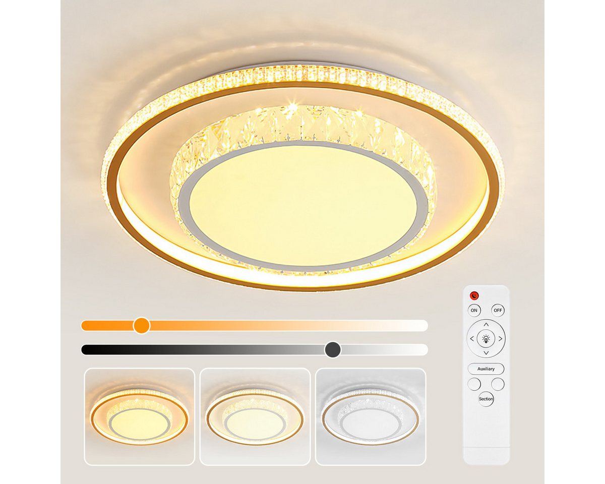 RWEUOQ Deckenleuchte LED-Deckenleuchte mit Fernbedienung, dimmbar, 60 W, 52 cm, rundes, Geeignet für Flure, Korridore, Schlafzimmer, Küchen und Wohnzimmer RWEUOQ Deckenleuchte LED-Deckenleuchte mit Fernbedienung, dimmbar, 60 W, 52 cm, rundes, Geeignet für Flure, Korridore, Schlafzimmer, Küchen und Wohnzimmer von RWEUOQ