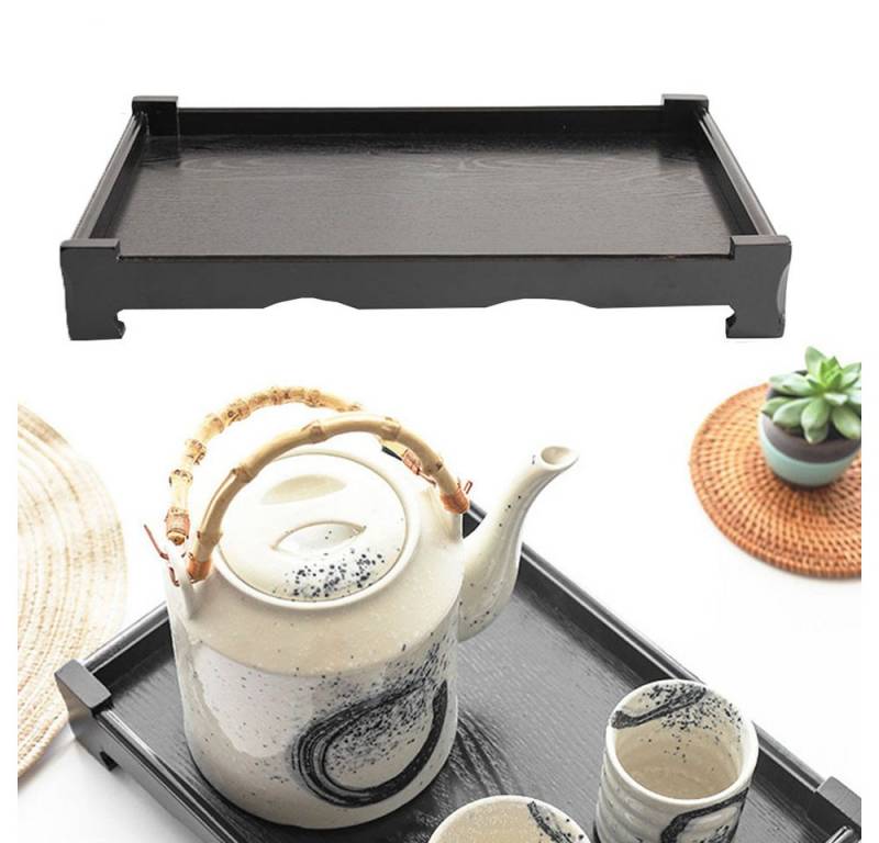RWEUOQ Dekotablett Dekotablett Couchtisch Tablett Holz Tablett rechteckig Holztablett, Großes Serviertablett Holz Tablett für Couchtisch-Tablett hoher Rand von RWEUOQ