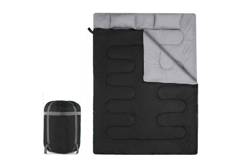 RWEUOQ Doppelschlafsack 2-Personen Schlafsack teilbar mit 2 Kopfkissen (190+30cm*150cm, 1 tlg), Hüttenschlafsack wasserabweisend, atmungsaktiv von RWEUOQ
