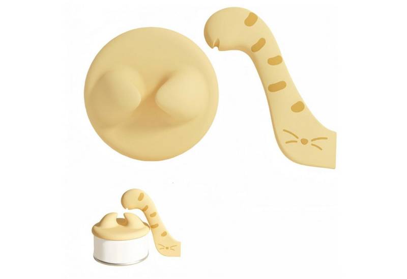 RWEUOQ Dosenöffner Katzenfutterdeckel Tierfutter Dosendeckel Dosenlöffel Gelb, Dosenverschluss mit Löffel Silikon Dosenöffner von RWEUOQ