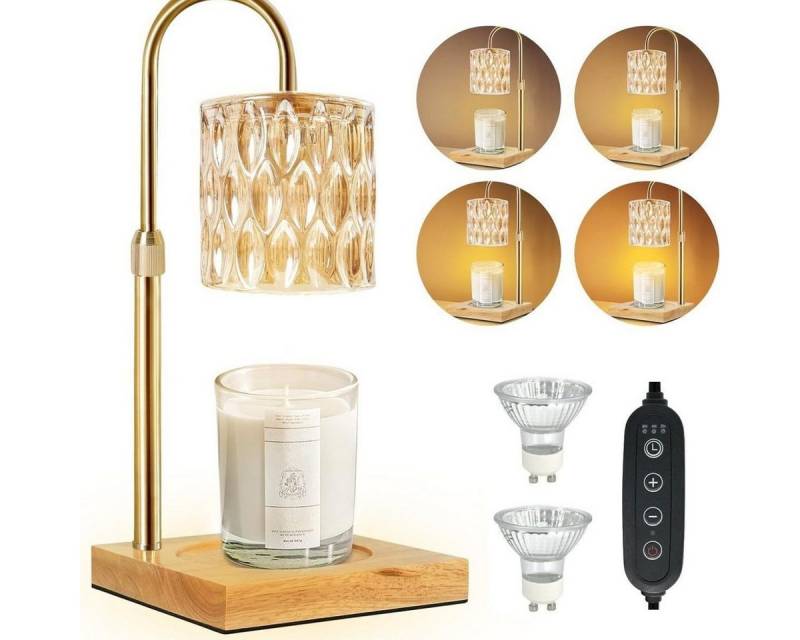 RWEUOQ Duftlampe Duftlampe Elektrische Kerzenwärmer Lampe Tischlampe 2 Glühbirnen (1 St., 4 Helligkeits), Timer und Dimmer Schreibtischlampe Vintage-Kerzenlampe von RWEUOQ