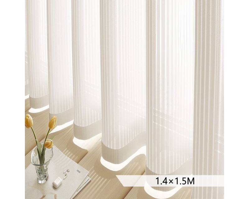 RWEUOQ Gardine Gardine Weiß Längsstreifen klassische Design 2er-Set Vorhänge, halbtransparent, Polyester, Licht- und Schatteneffekt, Kratzfest von RWEUOQ