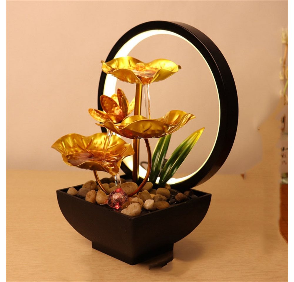 RWEUOQ Gartenbrunnen Blume Wasser Brunnen, Frühling Indoor Wasserfall Brunnen, (Geeignet für Wohnzimmer, Büro, Heimdekoration, Hochzeitsgeschenk), Indoor Mini Wasserfall Eisen Heimdekoration Bürodekoration von RWEUOQ