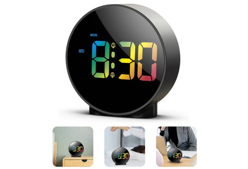 RWEUOQ Kinderwecker Kinderwecker Wecker LED Wecker Digital, Wecker Nachttisch Tragbarer Tischuhr 4 beänderbare Helligkeit, RGB-Nachtlicht von RWEUOQ