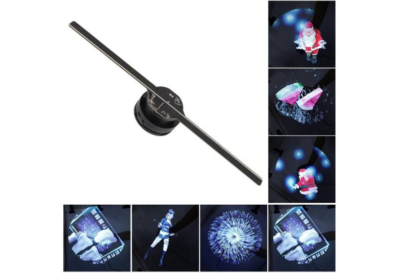 RWEUOQ LED Dekolicht 3D Hologramm Ventilator,Hochauflösender 3D Werbespieler, LED Skylight Nachtlicht mit 224 LED Perlen,3D Naked Eye LED Ventilator von RWEUOQ