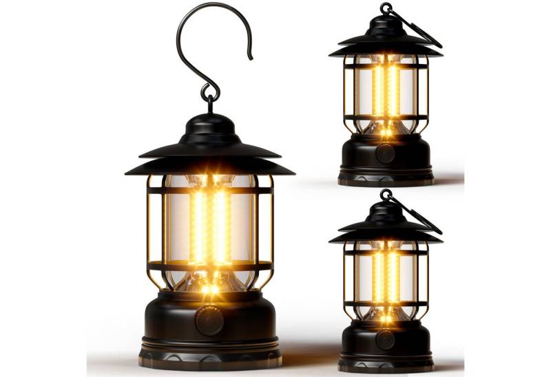 RWEUOQ LED Gartenleuchte LED Campinglampe mit Haken Campinglaterne IPX4 Wasserdicht, Stufenlose Dimmbar USB Aufladbar Campingleuchte für Camping von RWEUOQ