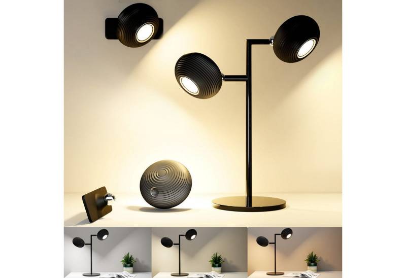 RWEUOQ LED Tischleuchte 2 in 1 Tischlampe Kabellos, Wiederaufladbare LED-Schreibtischlampe, Batteriebetriebene Touch-Lampe 3 Farben Stufenloser Dimmer von RWEUOQ
