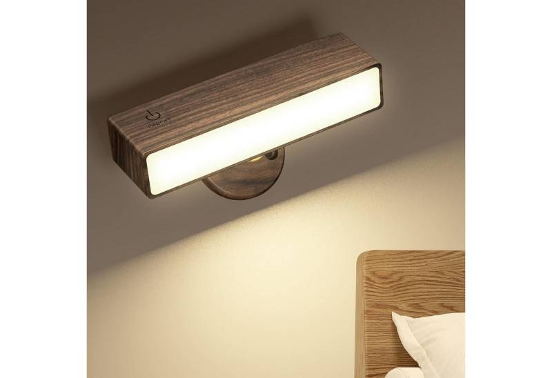 RWEUOQ LED Wandleuchte Wandleuchte Innen, Wandleuchte ohne Stromanschluss, 360°Drehbar, LED fest integriert, Warmweiß, Wandlampe Kabellos Dimmbar Touch Control für Schlafzimmer Wohnzimmer von RWEUOQ