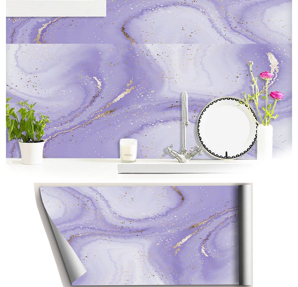 RWEUOQ Möbelfolie Marmorimitat-Klebefolie, selbstklebende Strukturfolie 100 cm x 40 cm, (1St.}, Möbel-Küchenfolie, Oberflächenschutz Renovierungstapete), mit Tapetenschaber, wasserdichte Dekorfolie für Küchenarbeitsplatten von RWEUOQ
