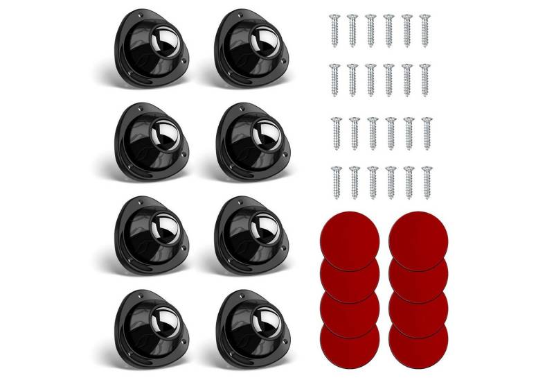 RWEUOQ Möbelrolle Kleine Gummirollen für Möbel, Minirollen selbstklebend, (8-St., Geeignet für Elektrogeräte Mop Eimer Tisch Füße Blumentöpfe), Niedrigprofil-Lenkkugelrollen Rollen von RWEUOQ