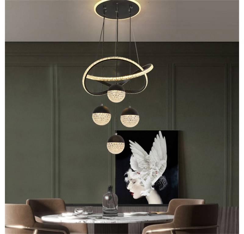 RWEUOQ Pendelleuchte LED Hängelampe modern mit Fernbedienung Dimmbar Höhenverstellbar 42W, Top-Glühen Kristallstil geeignet für Küchen, Esszimmer und Wohnzimmer von RWEUOQ