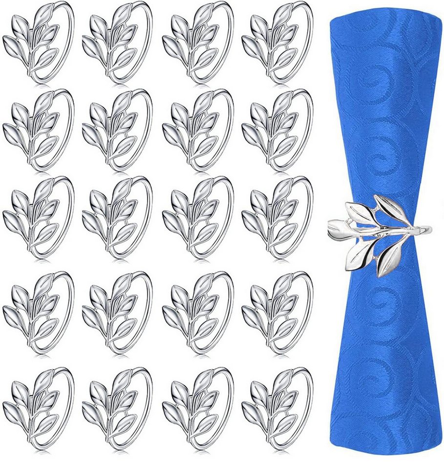 RWEUOQ Serviettenring 20 Stück Metall Serviettenring Halter Schnallen für Tischdekorationen, (Serviettenringe Set, 20-tlg), für Stoffservietten Verzierung für Hochzeit Weihnachten Abendessen von RWEUOQ