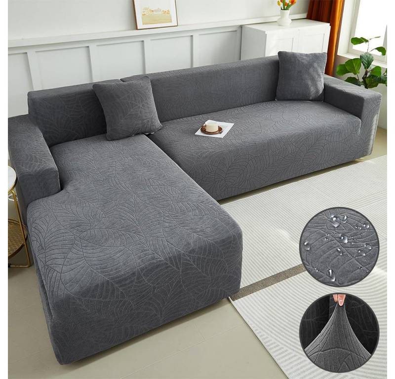 RWEUOQ Sofahusse Sofa Überzug berzug Ecksofa Sofaschoner Wasserdichter 185-230cm, L Form Sofabezug Stretch Schutzdecke Universal für Sektionssofa von RWEUOQ
