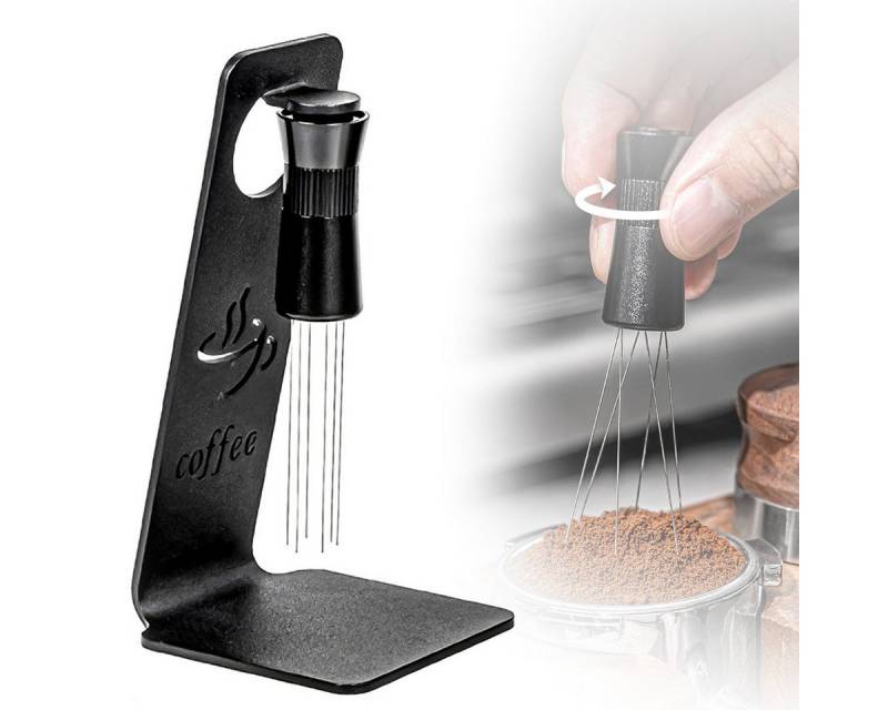 RWEUOQ Tamper Tamper Espresso WDT Tools verstellbarer Espresso-Rührer für Barista, Espresso-Verteiler-Werkzeug mit magnetischem Ständer von RWEUOQ