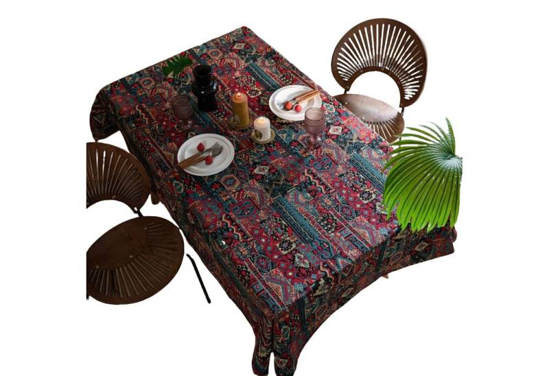 RWEUOQ Tischdecke Tischdecke Tischdecke bunte Jacquard Tischdecke wendbares von RWEUOQ