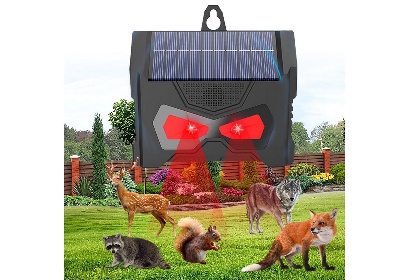 RWEUOQ Ultraschall-Tierabwehr Ultraschall Tiervertreiber Katzenabwehr, Solar Katzenschreck, Solar Katzenvertreiber, Maulwurf-Vertreiber Ultraschall Wühlmäuse, mit Bewegungsmelder und Blinklicht 2-tlg., Erhältlich im Innen- und Außenmodus, IP66 Wasserdicht, mit Solarpanel und Akku, für Drauen Garten und Haus RWEUOQ Ultraschall-Tierabwehr Ultraschall Tiervertreiber Katzenabwehr, Solar Katzenschreck, Solar Katzenvertreiber, Maulwurf-Vertreiber Ultraschall Wühlmäuse, mit Bewegungsmelder und Blinklicht 2-tlg., Erhältlich im Innen- und Außenmodus, IP66 Wasserdicht, mit Solarpanel und Akku, für Drauen Garten und Haus von RWEUOQ
