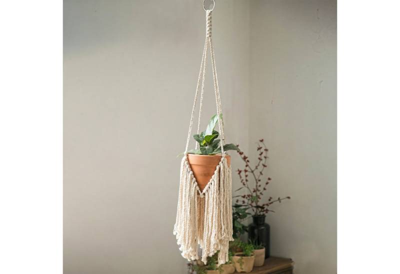 RWEUOQ Wandteppich Hängende Blumentöpfe, Pflanzkorb Aus Baumwollseil, Blumentöpfe Aufbewahrungskorb, Innen und Außenbereich Dekoration von RWEUOQ
