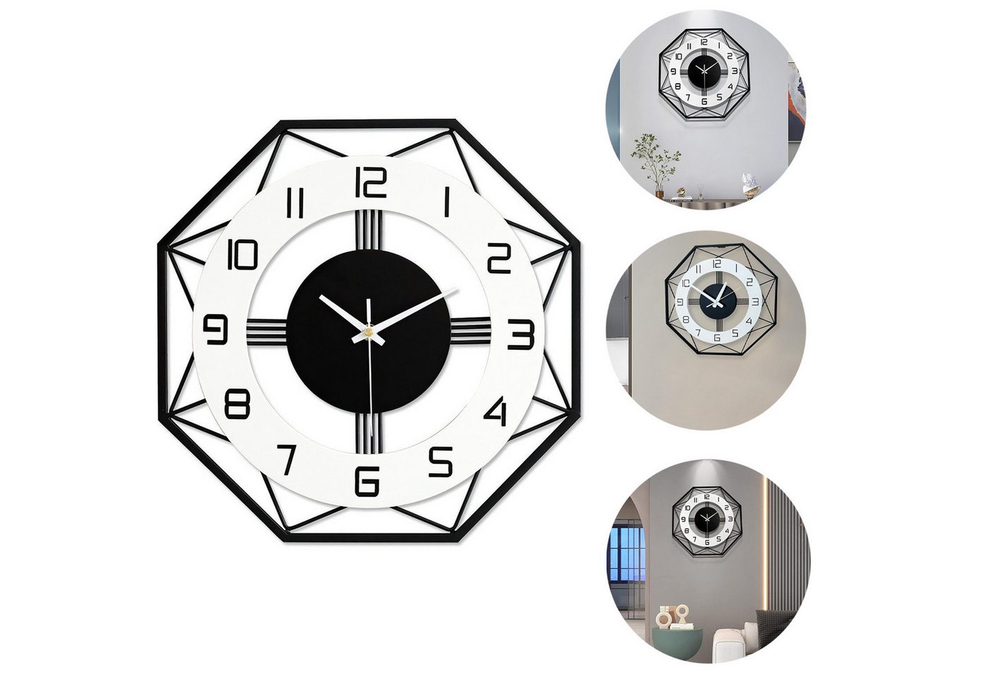 RWEUOQ Wanduhr Wanduhr Metall große Wanduhren Decor Modern Silent Wall Clock (Quarzuhr für Wohnzimmer Küche Schlafzimmer Dekorative,Non Ticking) von RWEUOQ