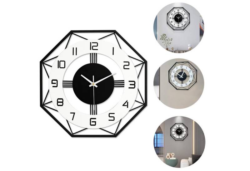 RWEUOQ Wanduhr Wanduhr Metall große Wanduhren Decor Modern Silent Wall Clock (Quarzuhr für Wohnzimmer Küche Schlafzimmer Dekorative,Non Ticking) von RWEUOQ