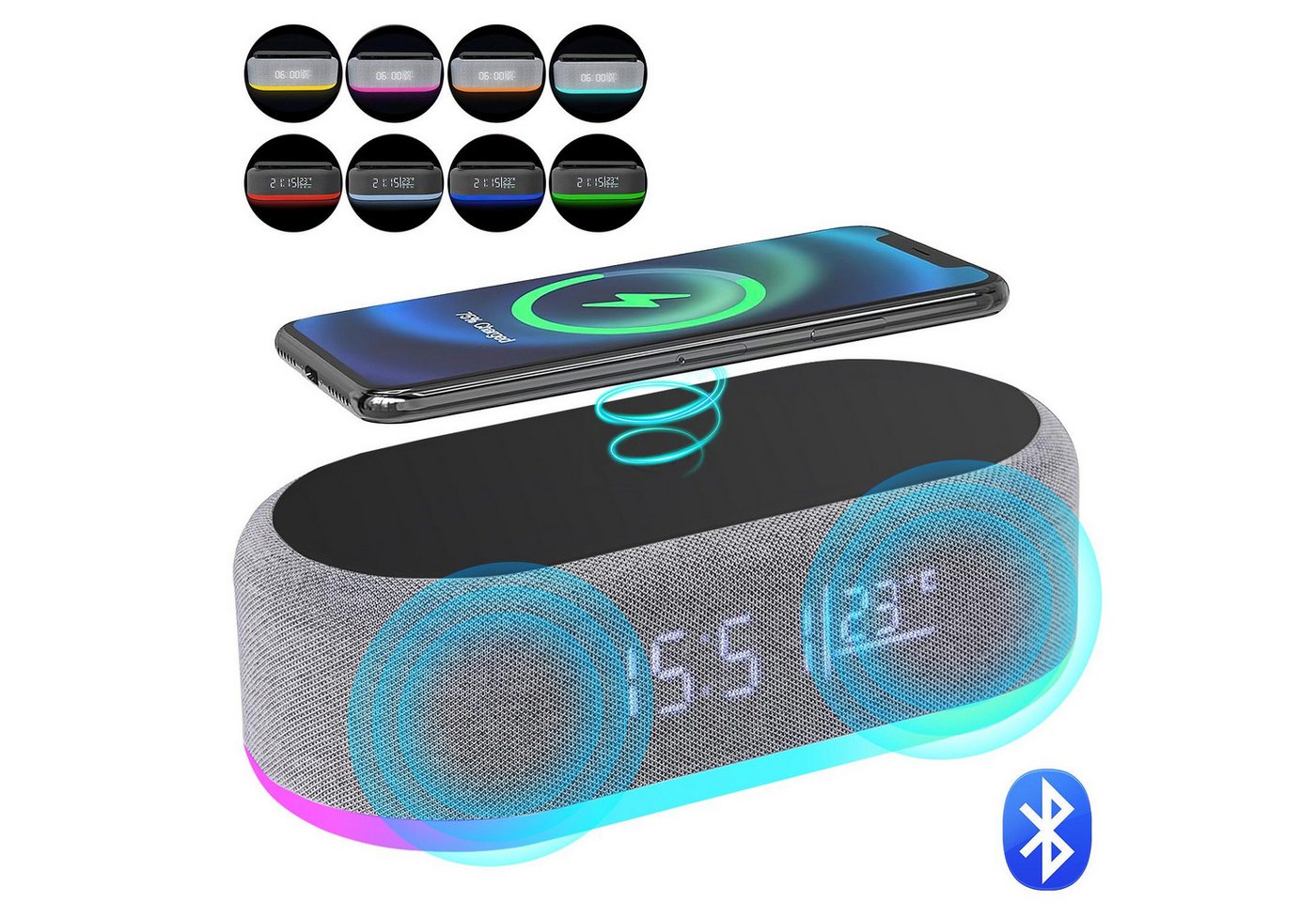 RWEUOQ Wecker Digitale Wecker mit drahtlosem Aufladen Nachtlicht Bluetooth-Audio RWEUOQ Wecker Digitale Wecker mit drahtlosem Aufladen Nachtlicht Bluetooth-Audio von RWEUOQ