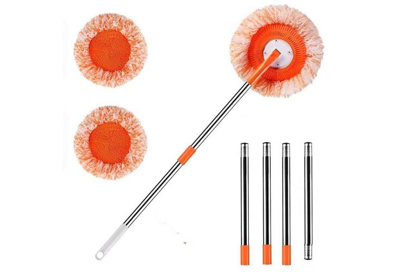 RWEUOQ Wischmopp 360 Grad Drehbares Wischmopp-Set,Verstellbare Mikrofaser-Staubmopps, mit 4 abnehmbaren Stangen und 3 austauschbaren Moppköpfen von RWEUOQ
